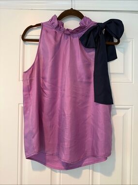 J. Crew Lavender Sleeveless Bow-Shoulder Satin Camisole
